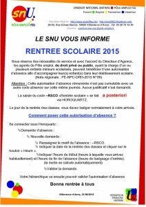 rentrée scolaire 2015