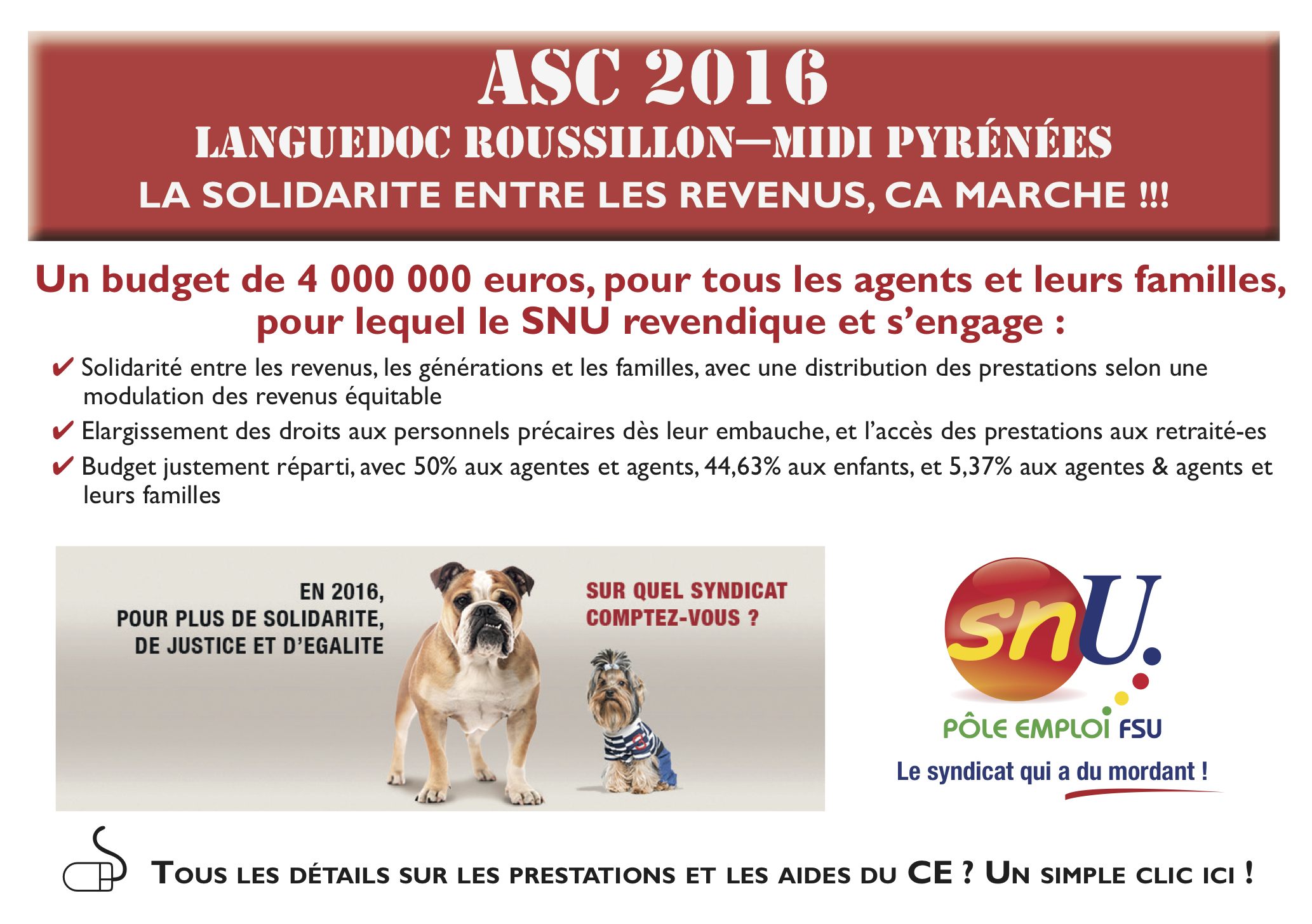 ASC 2016 Languedoc Roussillon Midi Pyrénées, la solidarité entre les revenus ça marche !!!