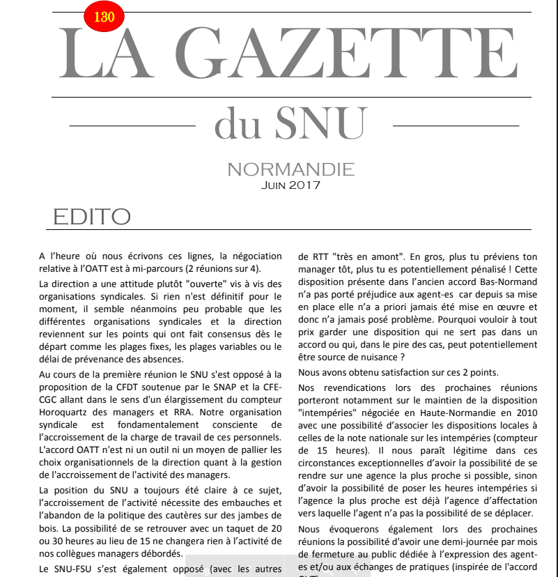 Gazette du SNU Normandie – Juin 2017