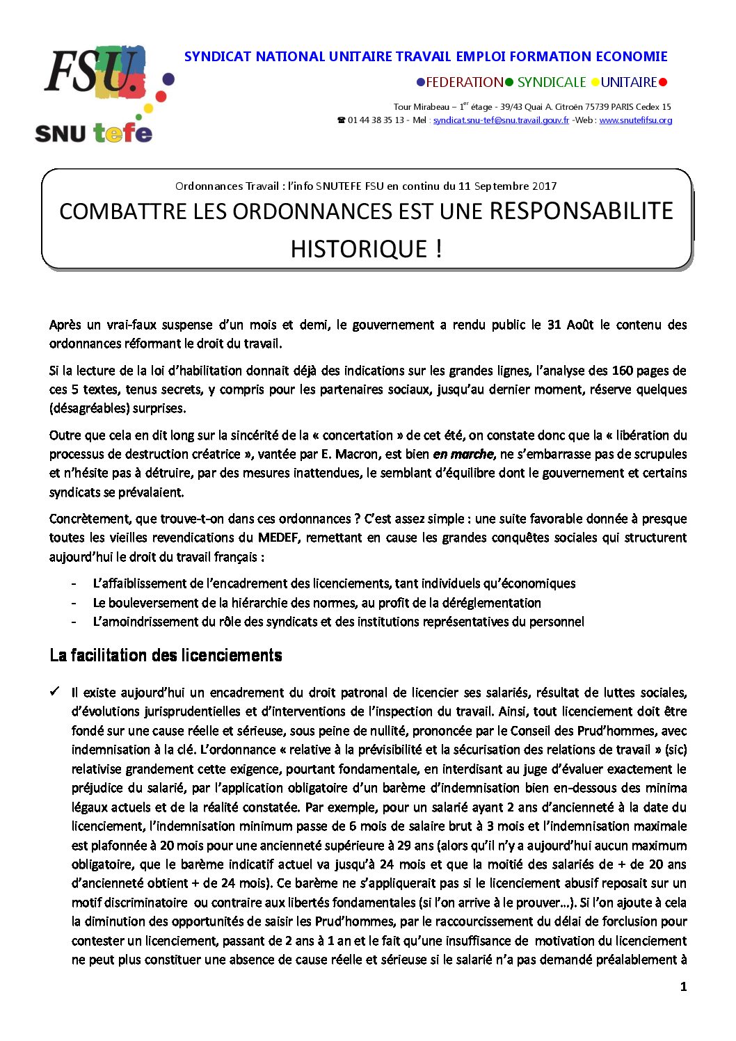 Réunion du Bureau National de la FSU TEFE