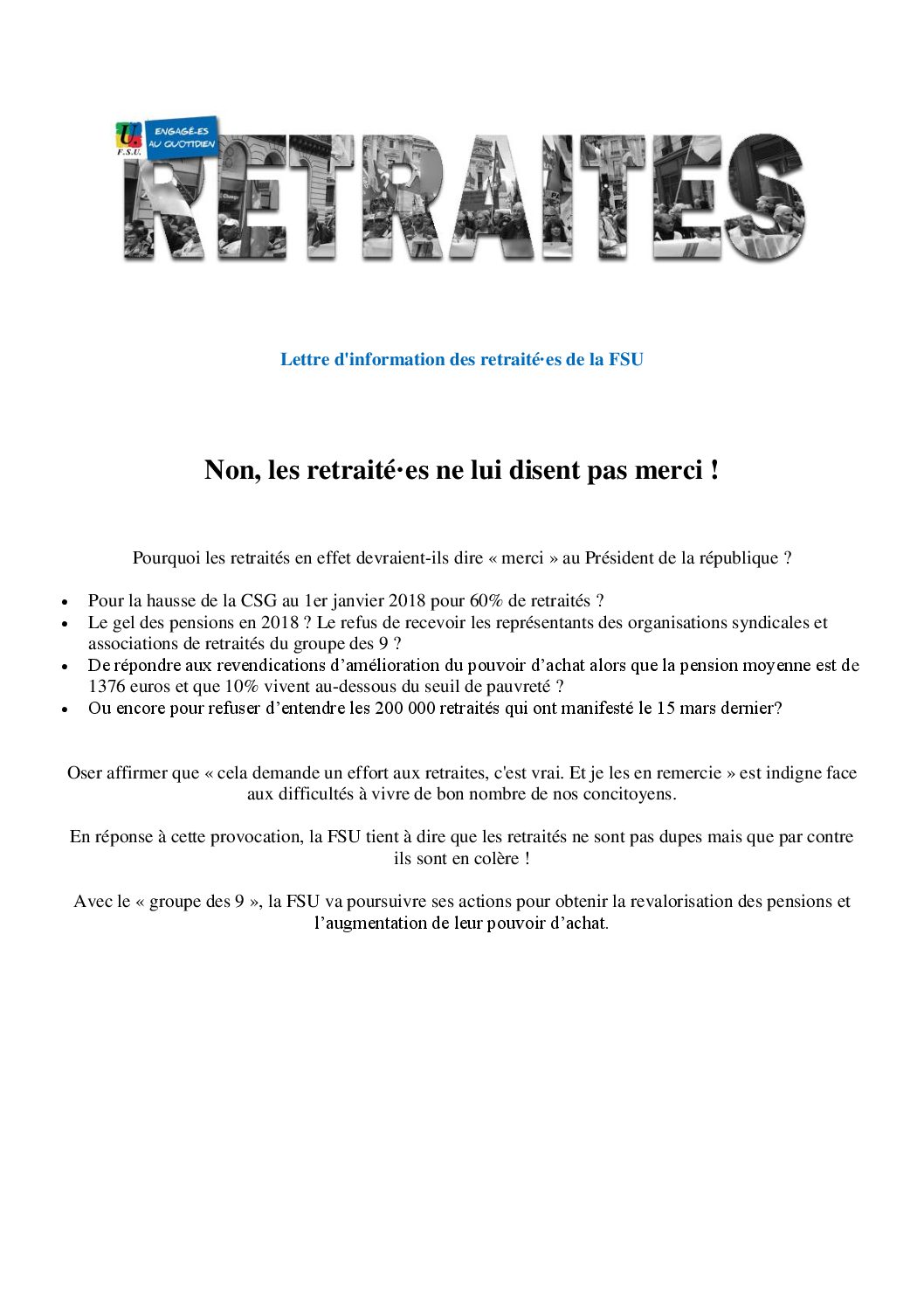 Réunion du Bureau National de la FSU TEFE