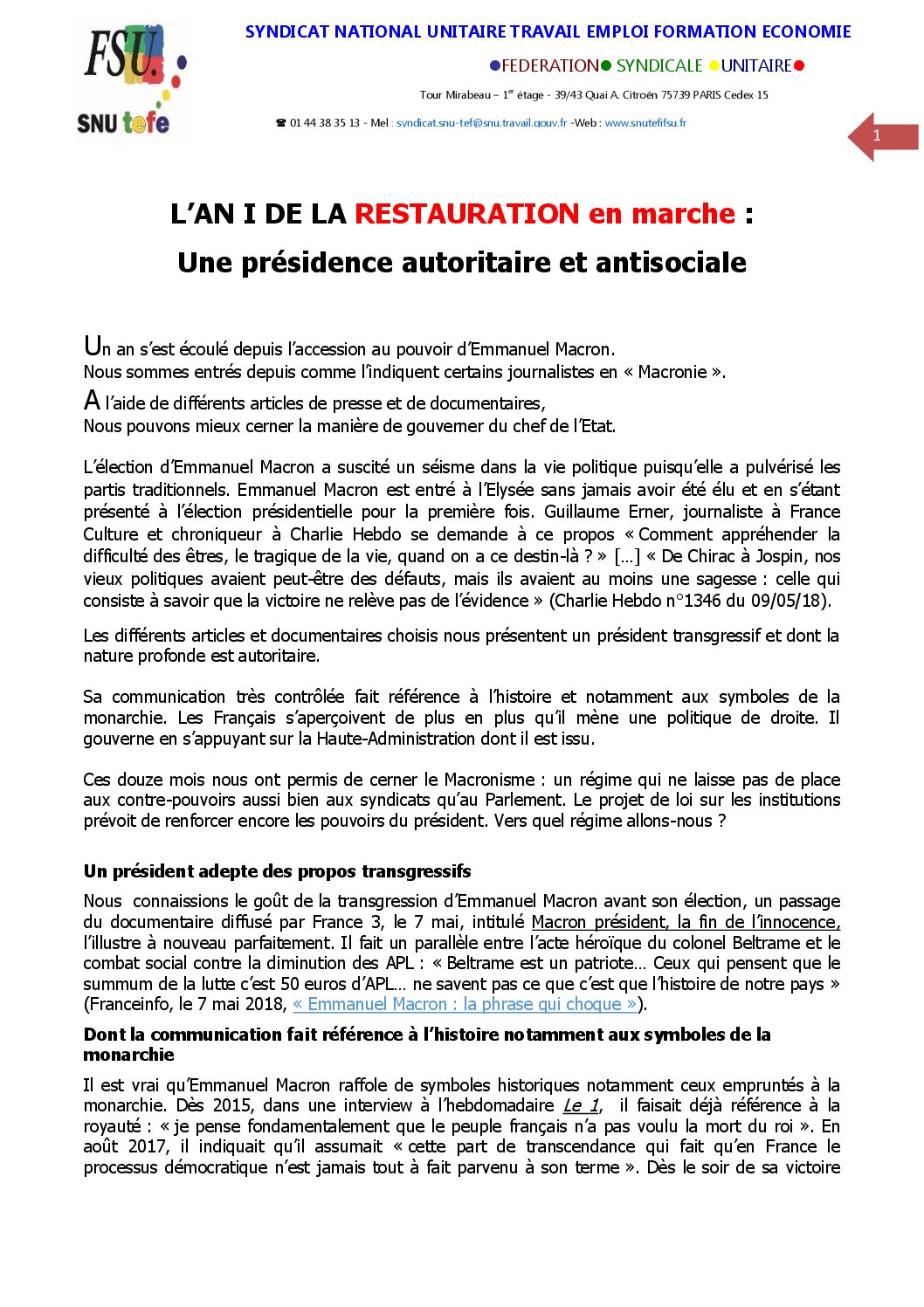 Réunion du Bureau National de la FSU TEFE