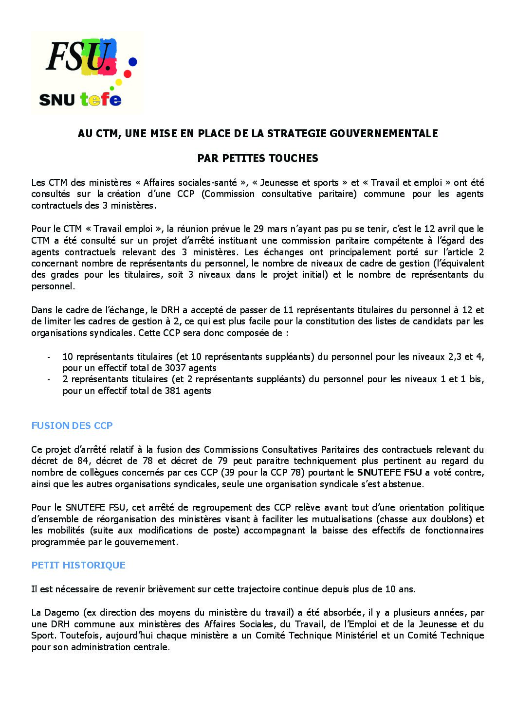 Réunion du Bureau National de la FSU TEFE