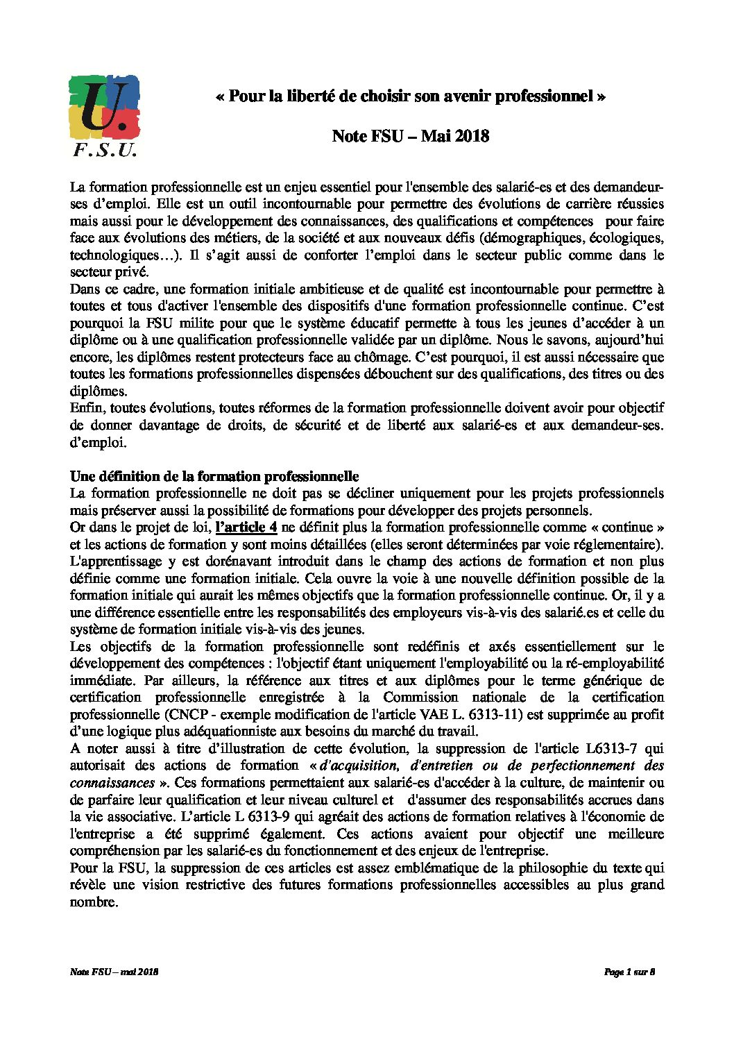 Réunion du Bureau National de la FSU TEFE