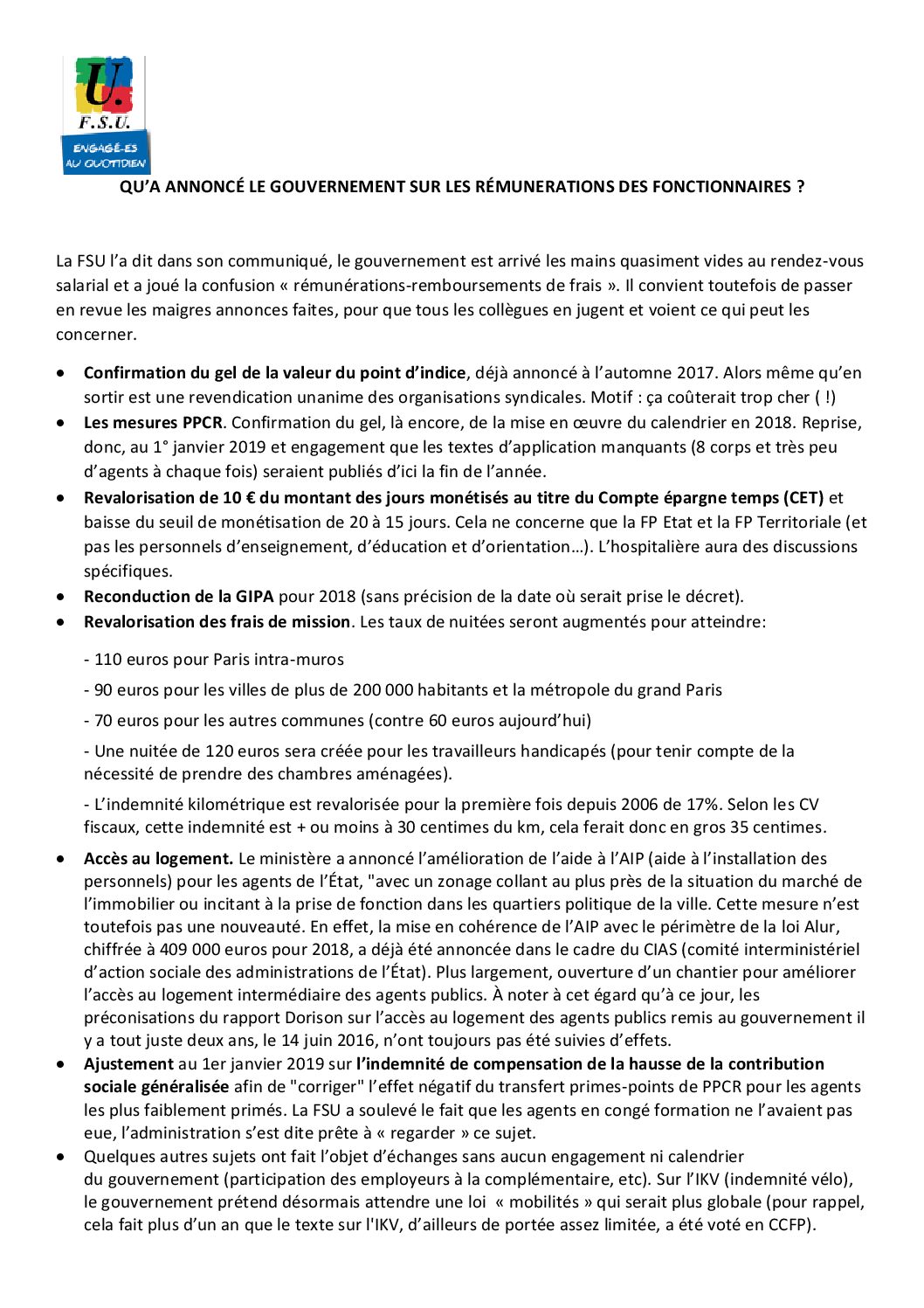 Réunion du Bureau National de la FSU TEFE