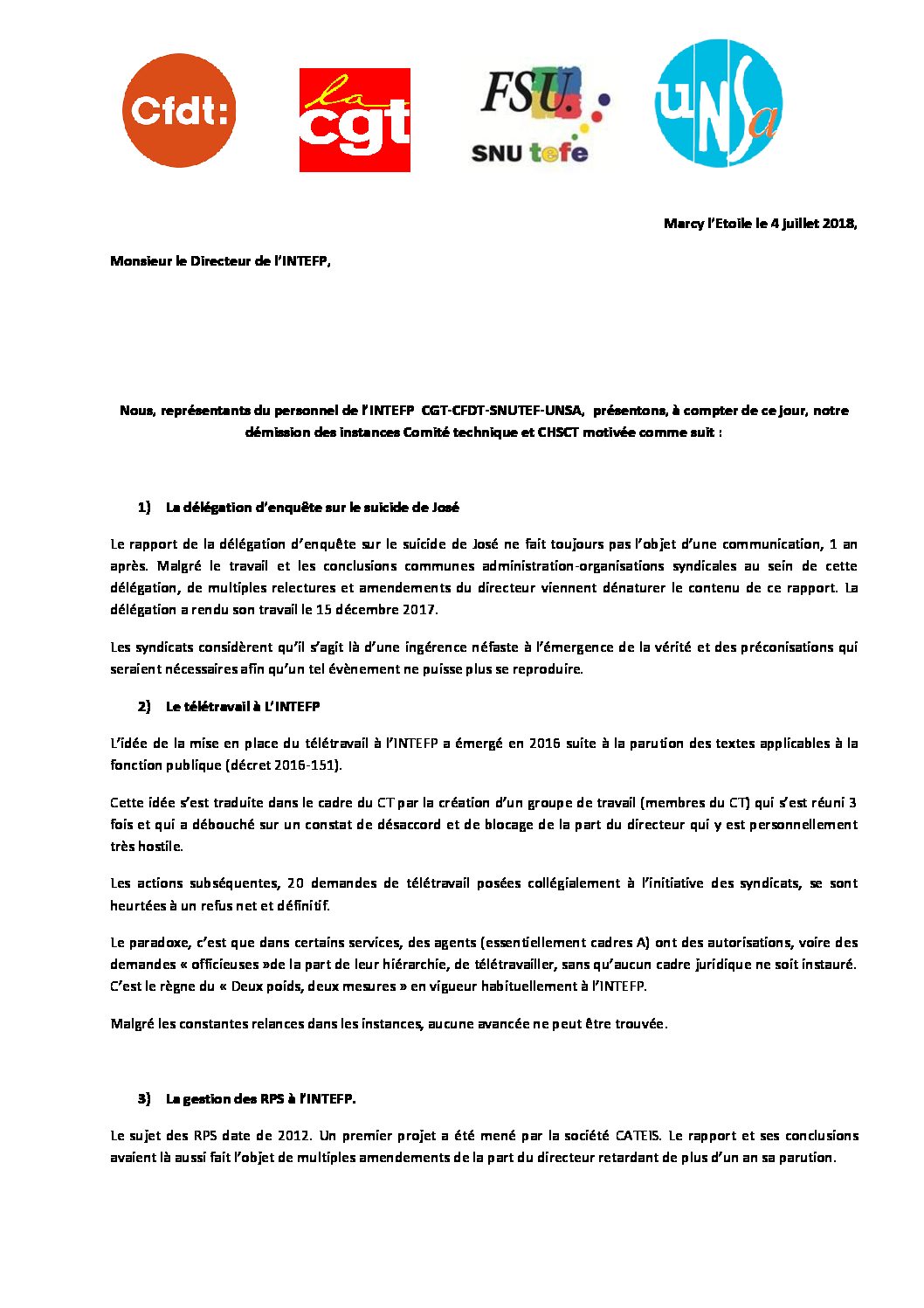 Réunion du Bureau National de la FSU TEFE