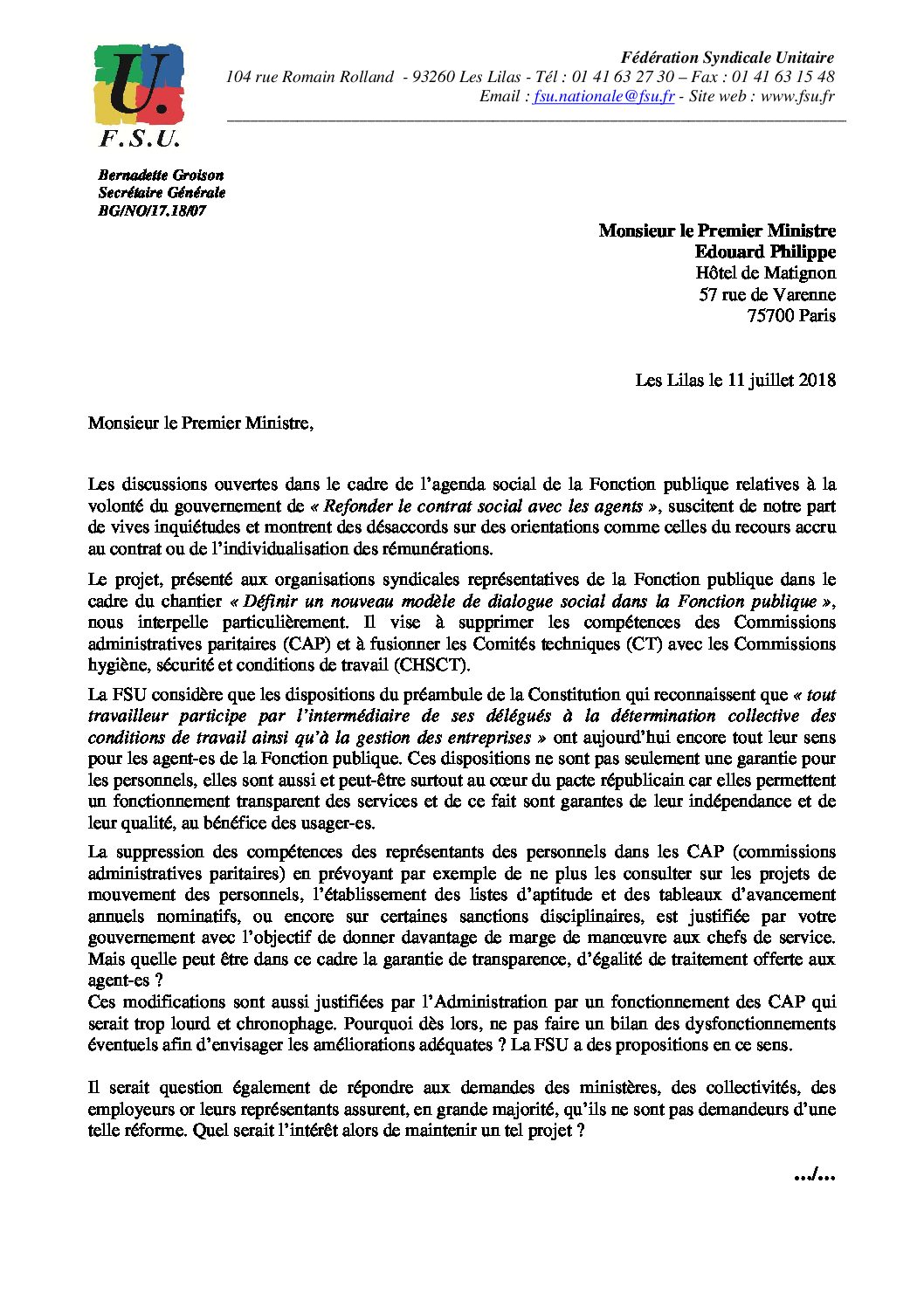 Réunion du Bureau National de la FSU TEFE