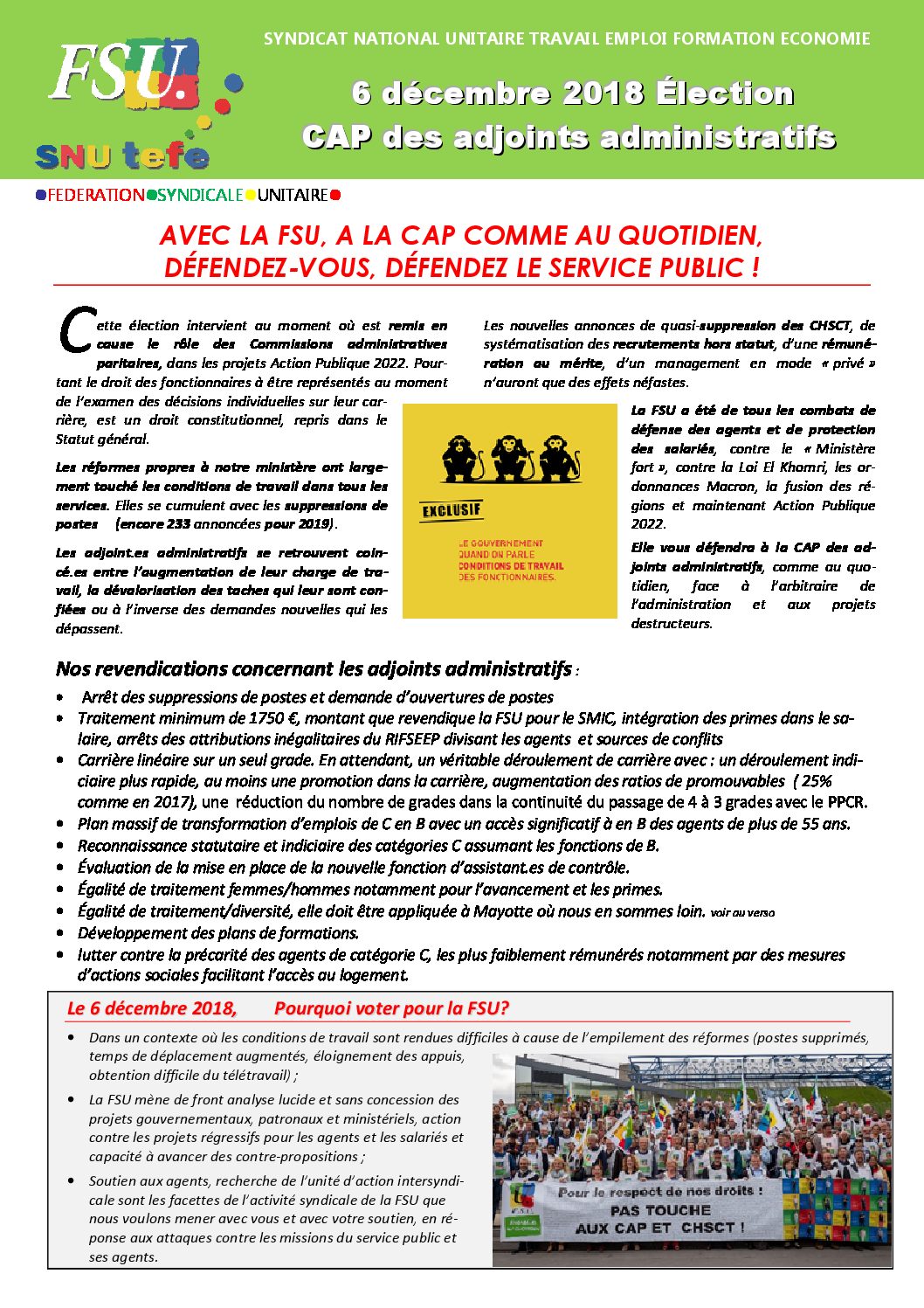 Réunion du Bureau National de la FSU TEFE