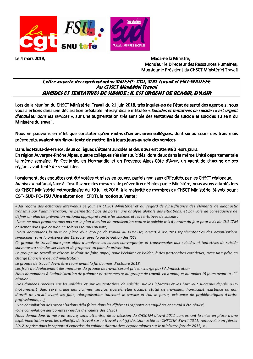 Réunion du Bureau National de la FSU TEFE