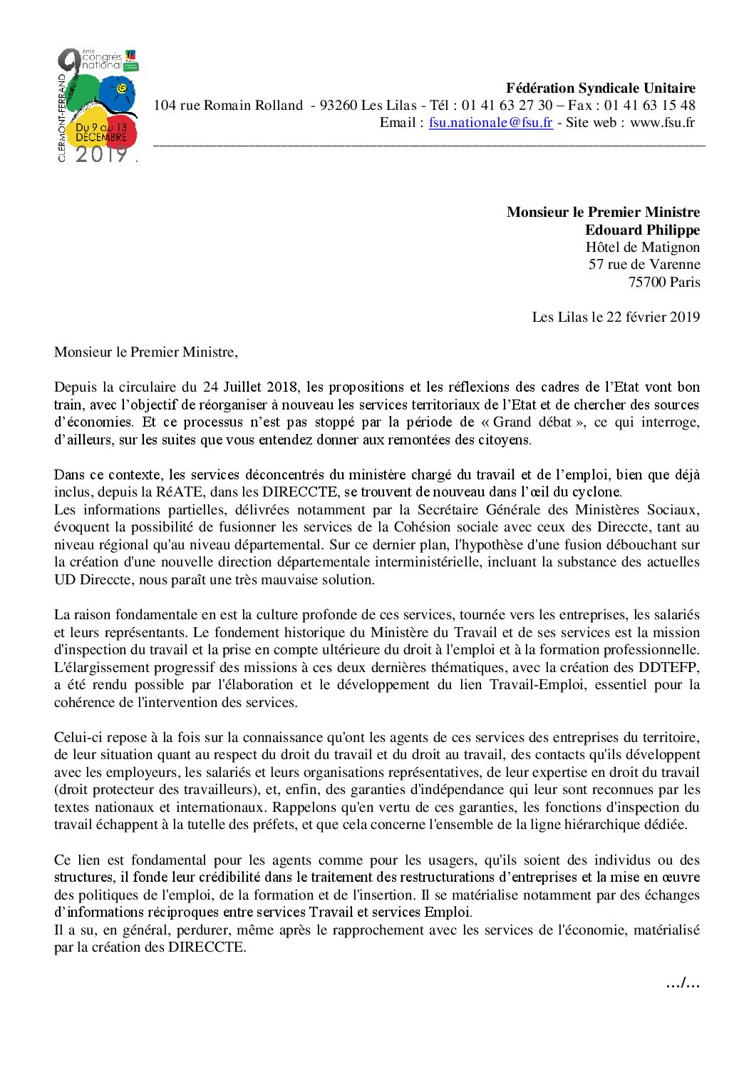 Réunion du Bureau National de la FSU TEFE