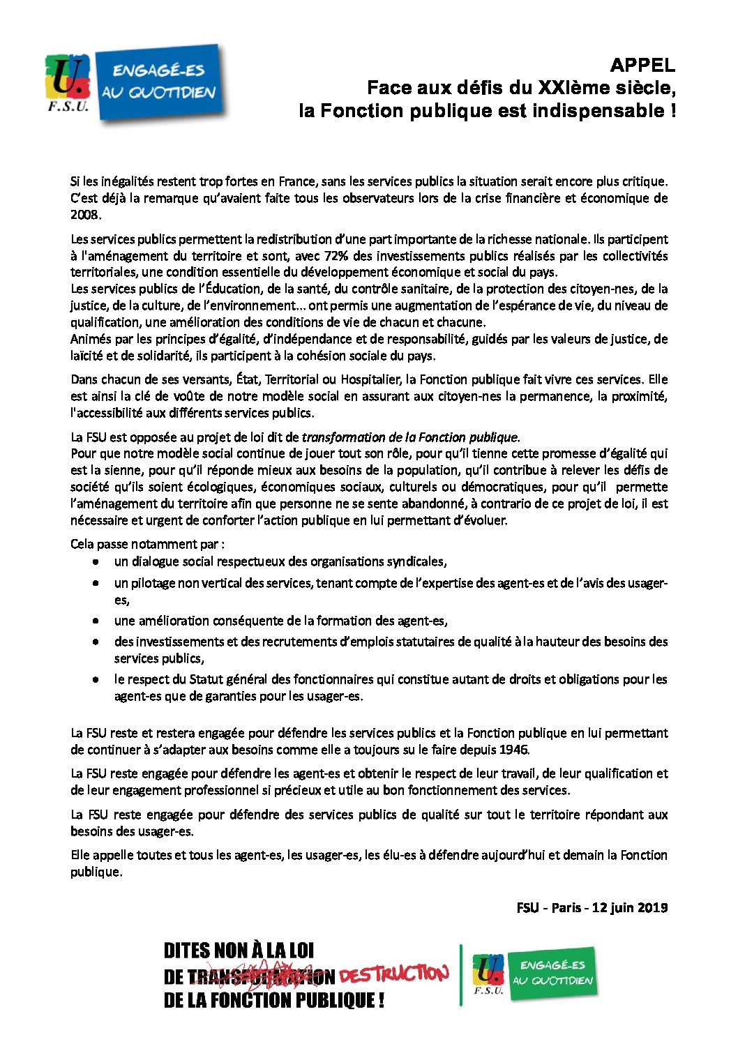 Réunion du Bureau National de la FSU TEFE