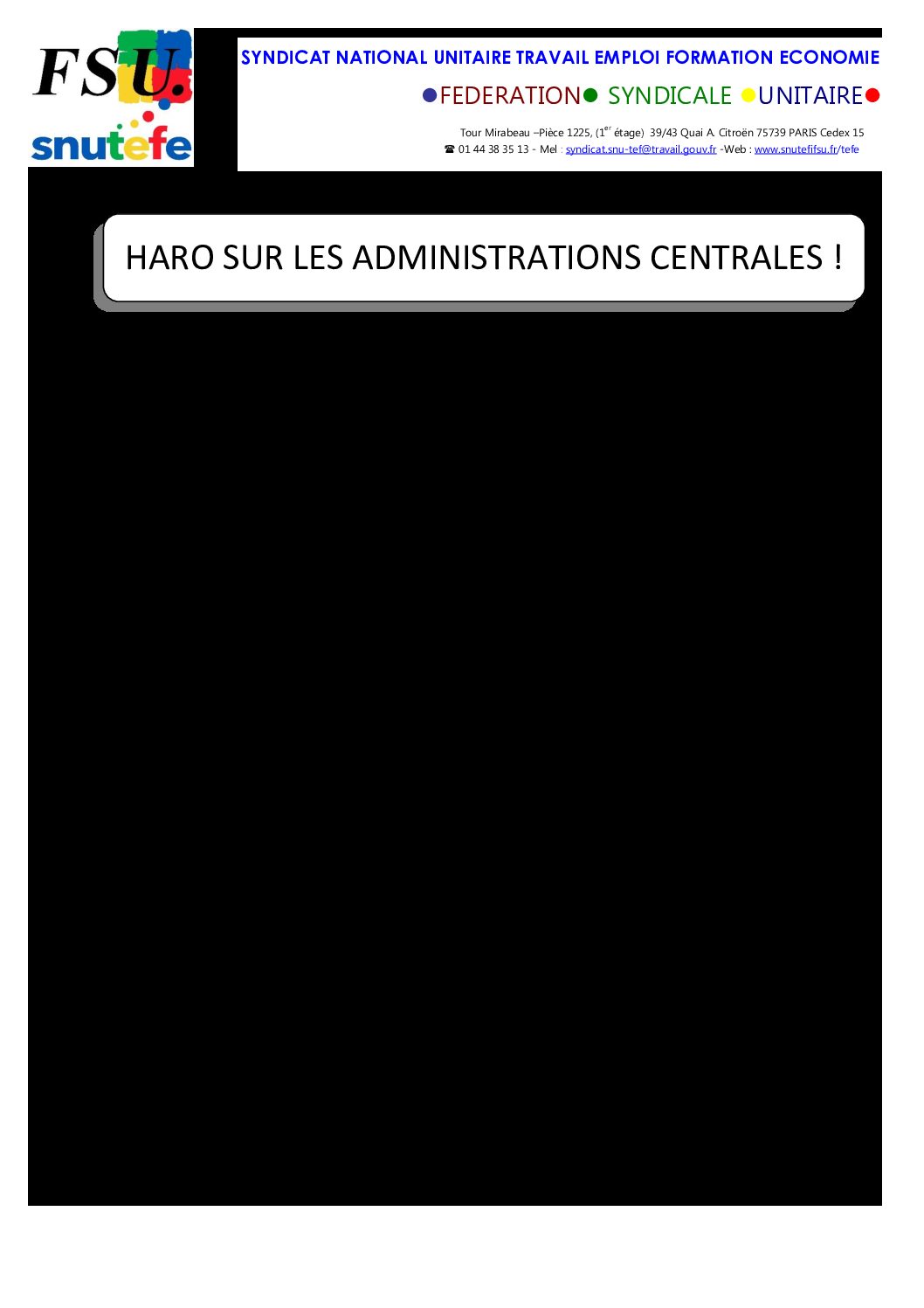Réunion du Bureau National de la FSU TEFE