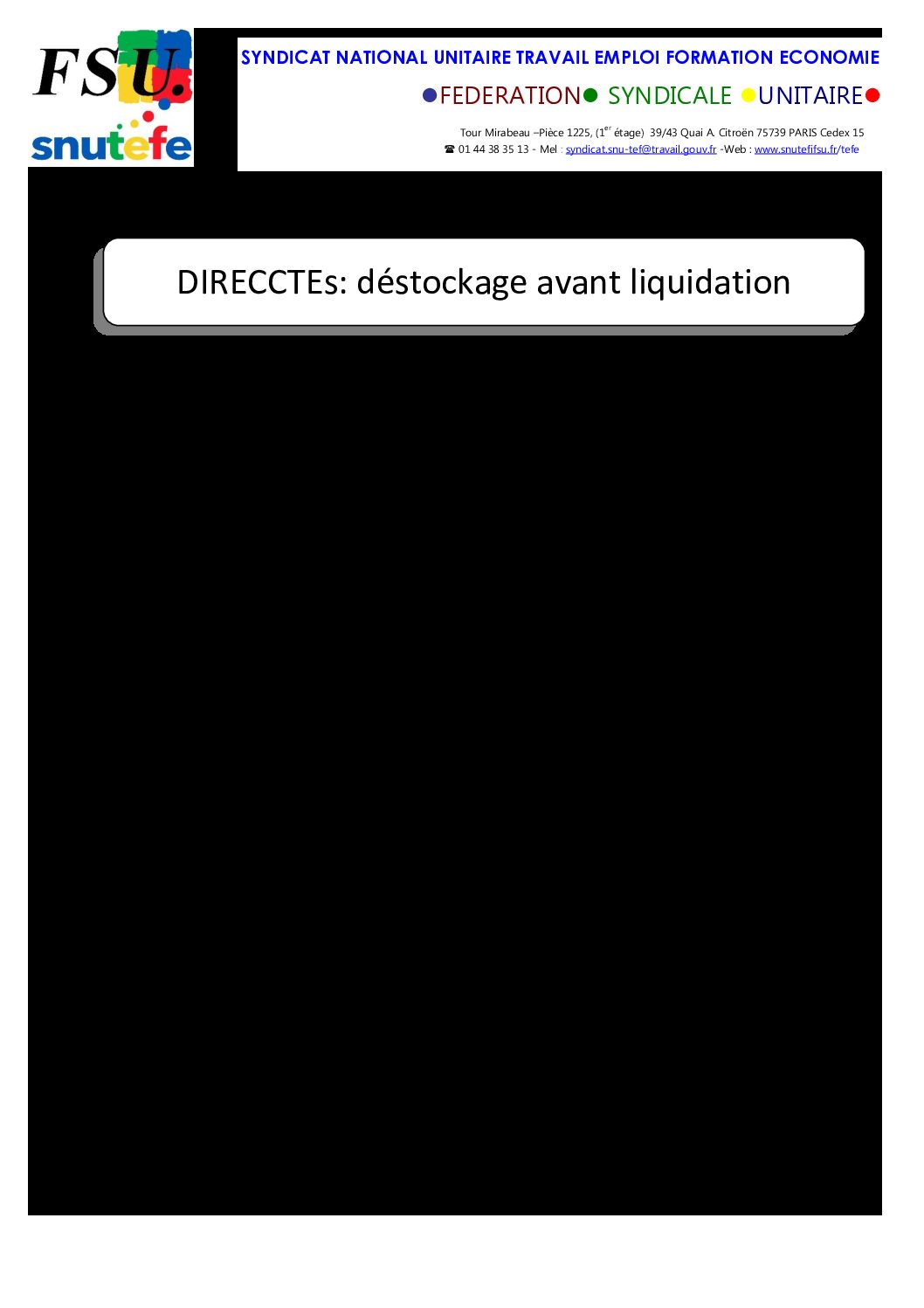 Réunion du Bureau National de la FSU TEFE