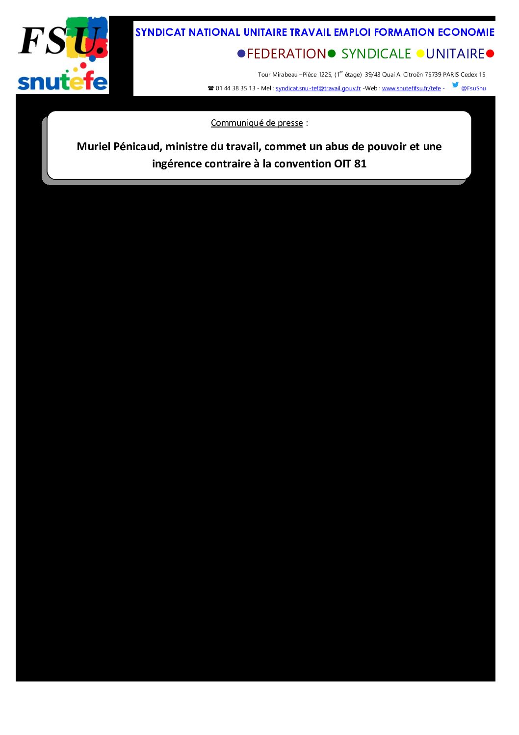 Réunion du Bureau National de la FSU TEFE