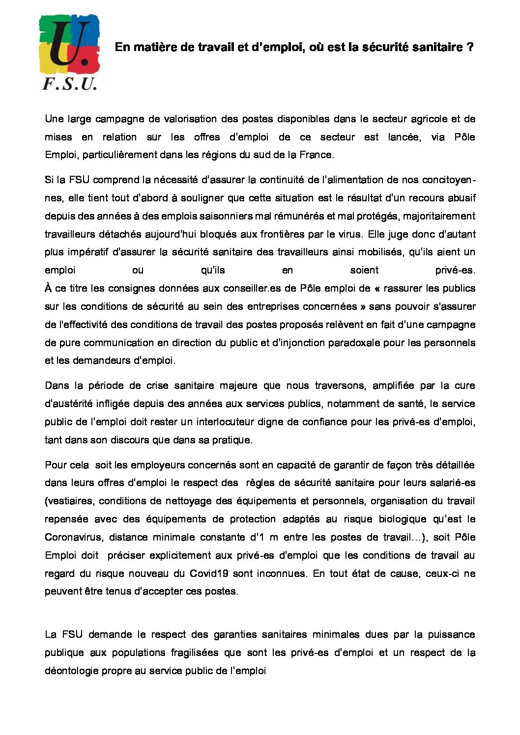 Réunion du Bureau National de la FSU TEFE
