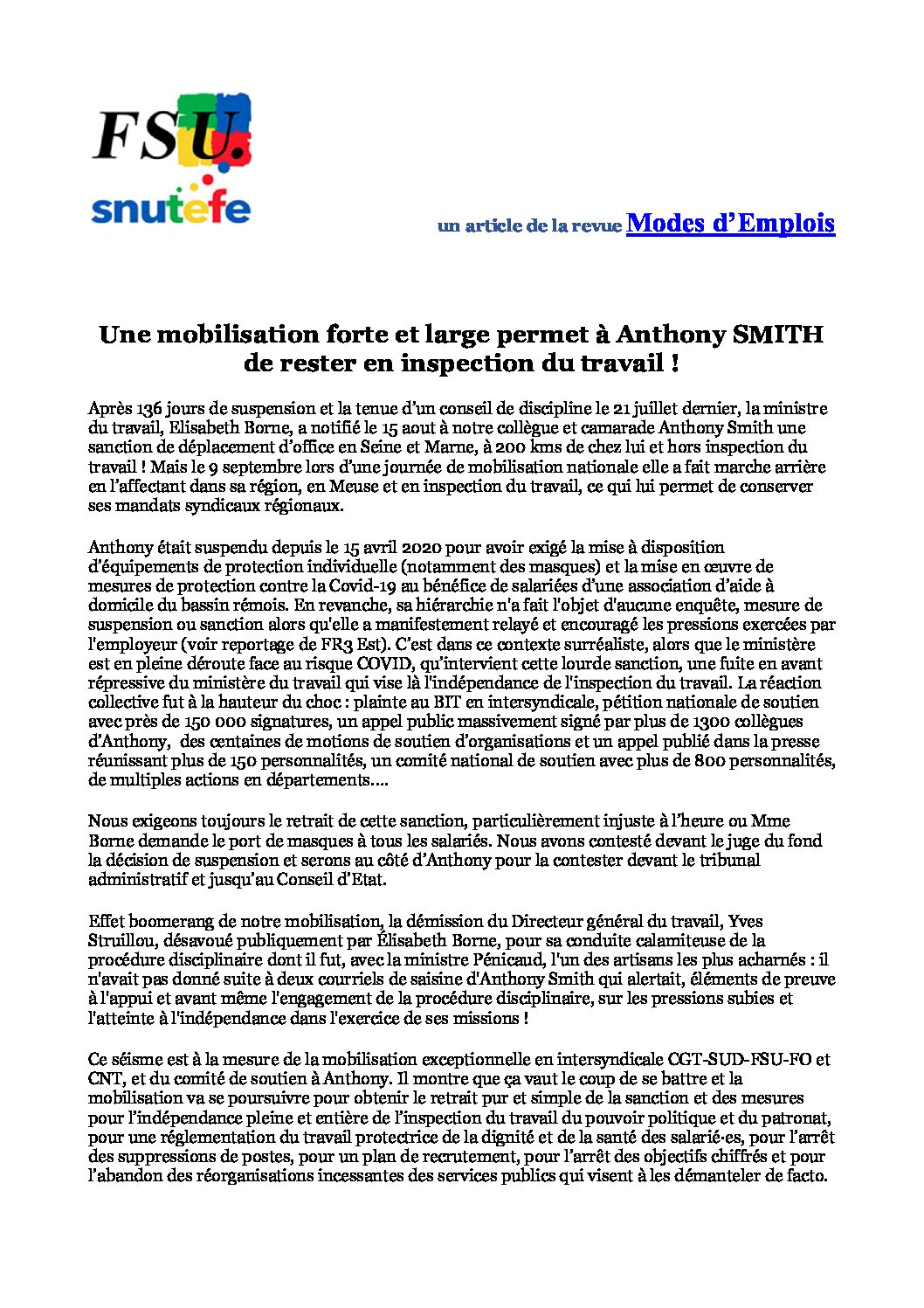 Réunion du Bureau National de la FSU TEFE