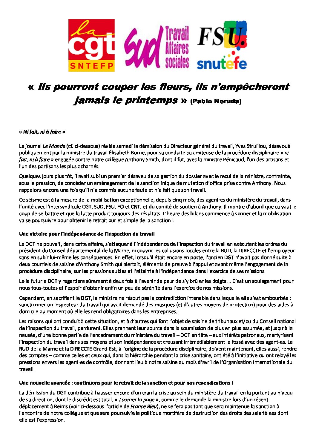 Réunion du Bureau National de la FSU TEFE
