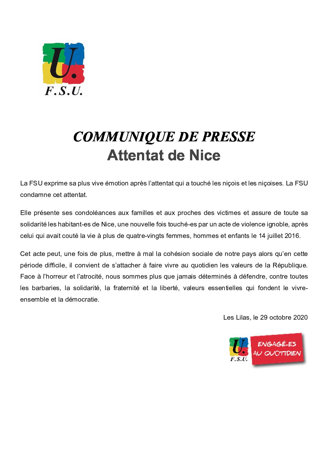 Réunion du Bureau National de la FSU TEFE