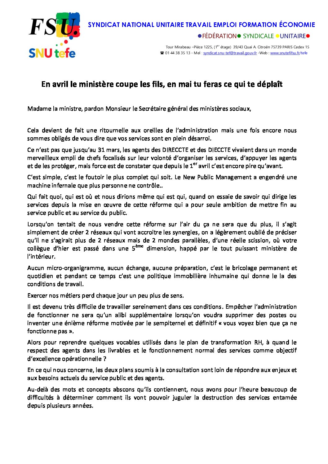 Réunion du Bureau National de la FSU TEFE