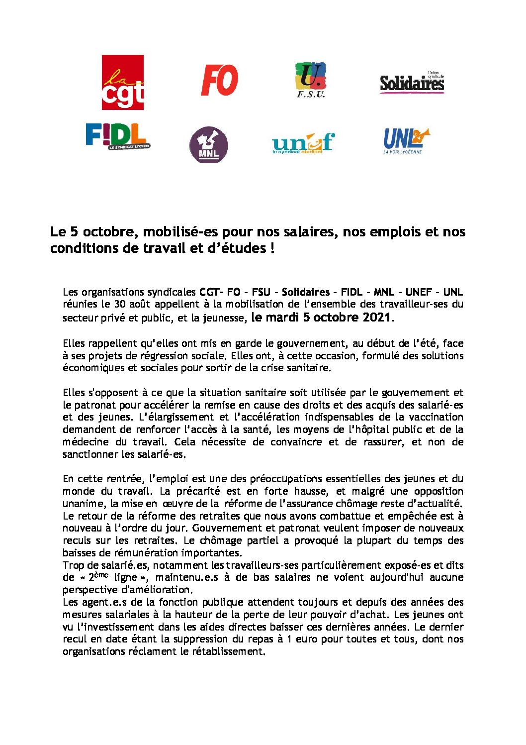 Réunion du Bureau National de la FSU TEFE