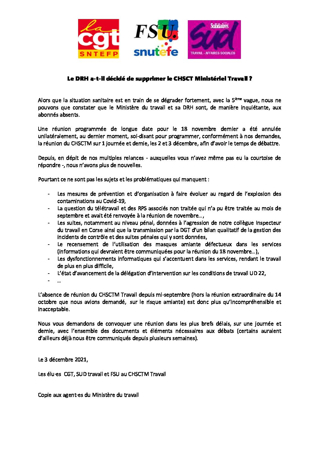 Réunion du Bureau National de la FSU TEFE