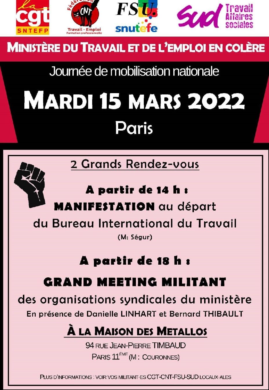 Réunion du Bureau National de la FSU TEFE