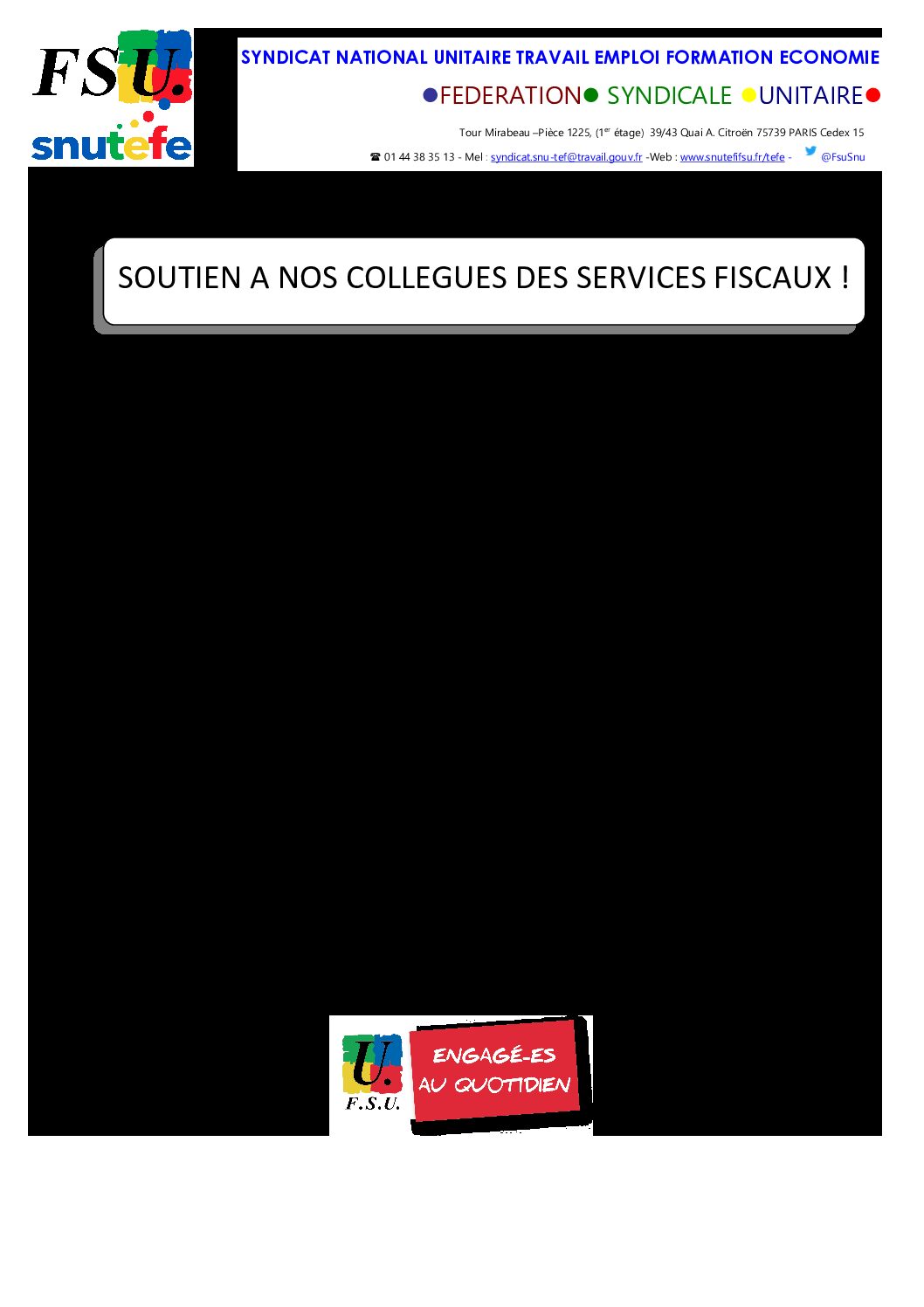 Réunion du Bureau National de la FSU TEFE