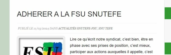 Actualités du SNU TEFE