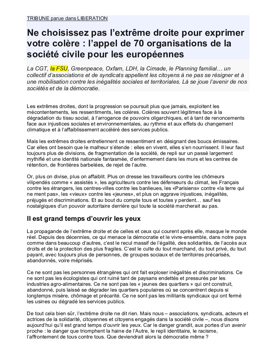 Réunion du Bureau National de la FSU TEFE