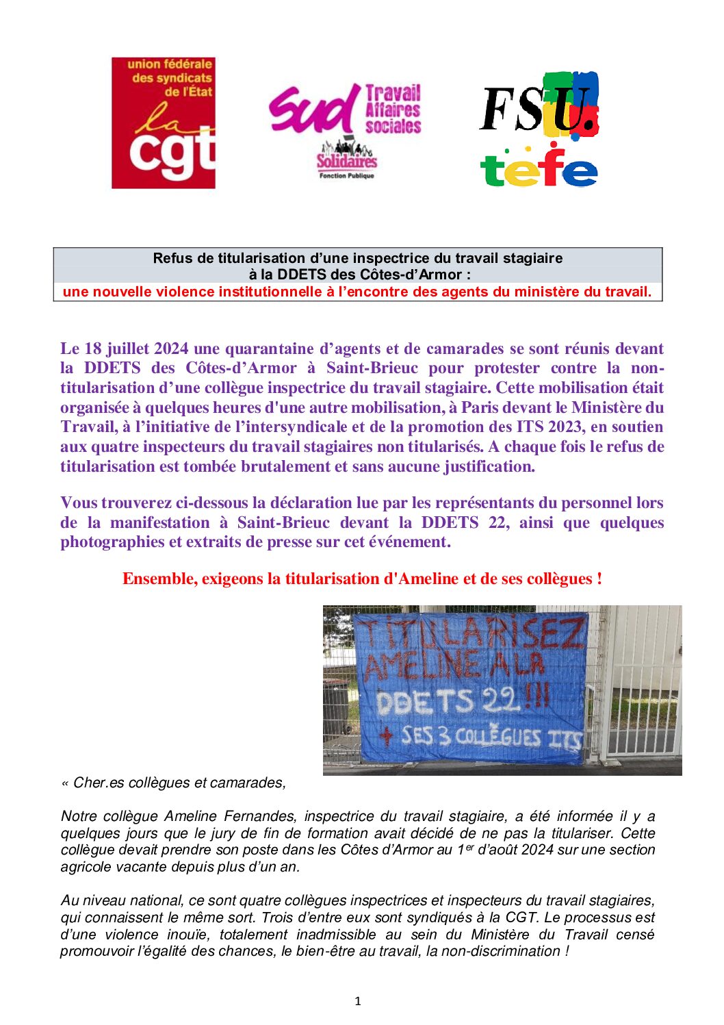 Réunion du Bureau National de la FSU TEFE