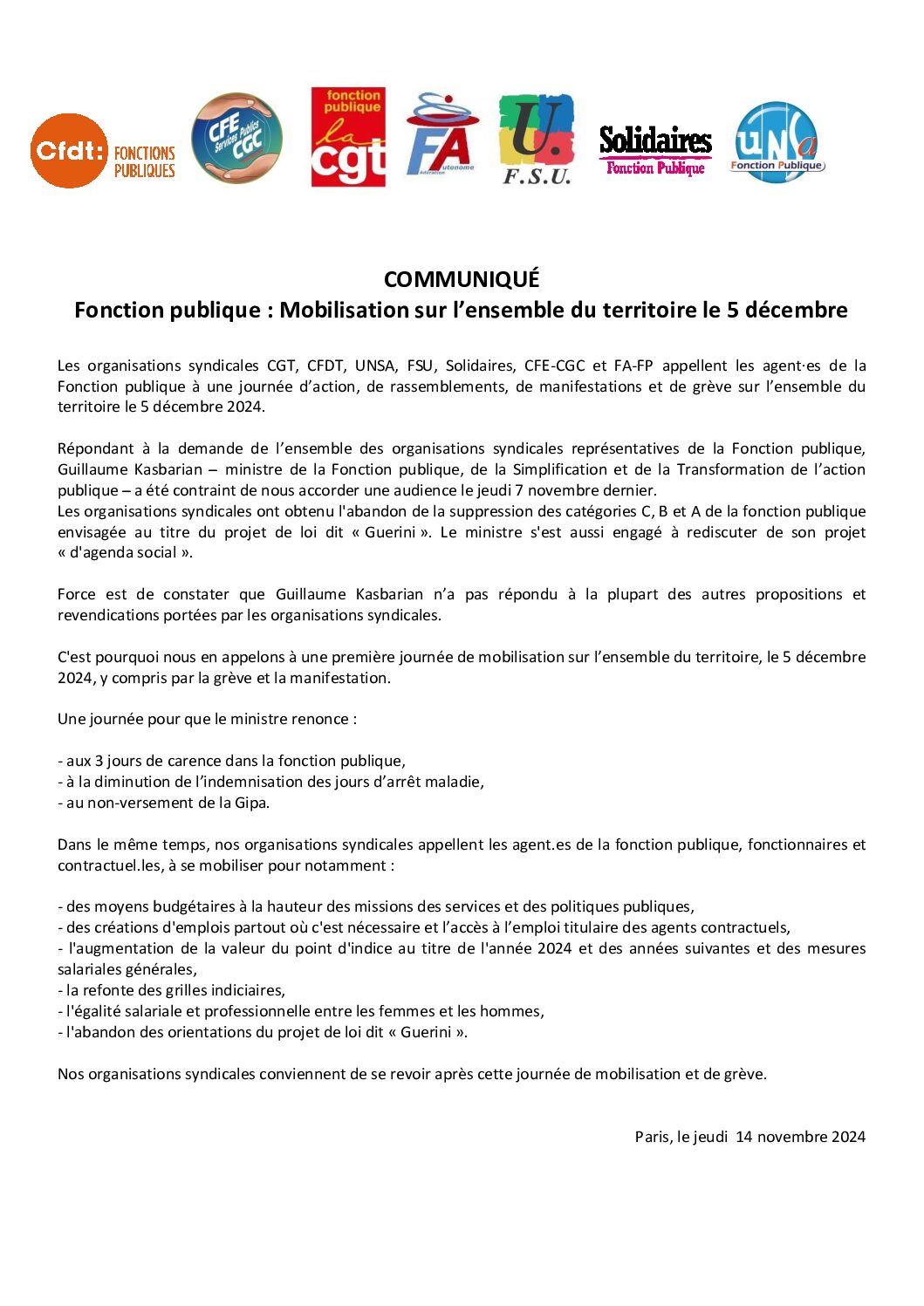 Réunion du Bureau National de la FSU TEFE