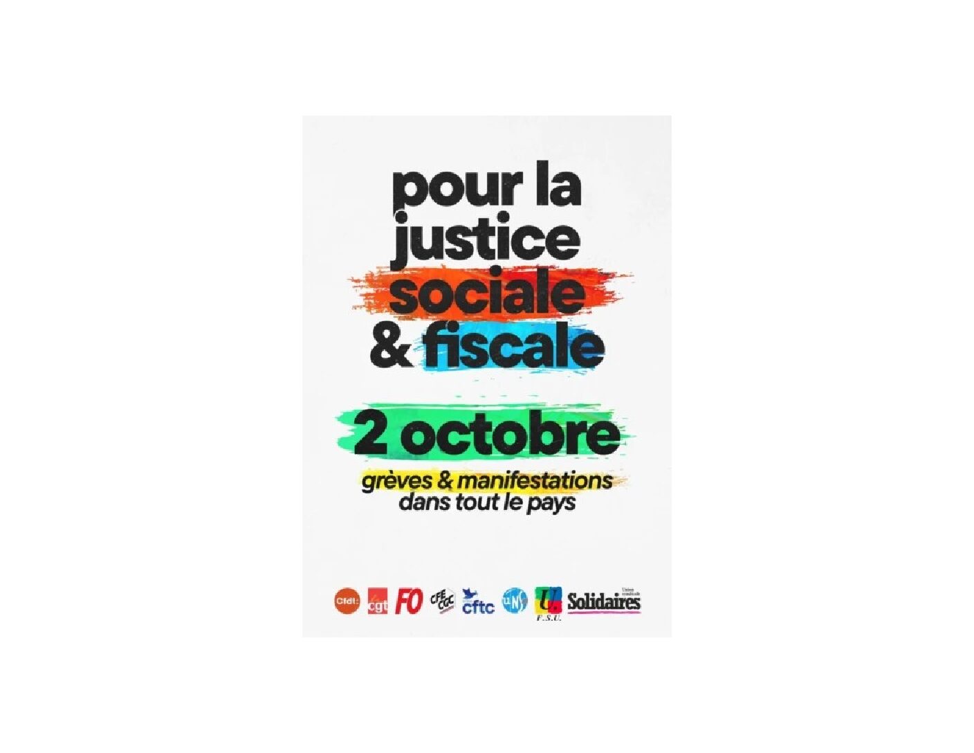AUCUNE REPONSE CONCRETE AUX ATTENTES DU MONDE DU TRAVAIL: L’INTERSYNDICALE APPELLE A LA MOBILISATION  LE 2 OCTOBRE !