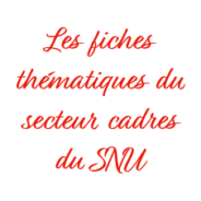 Les fiches thématiques du secteur cadres du SNU